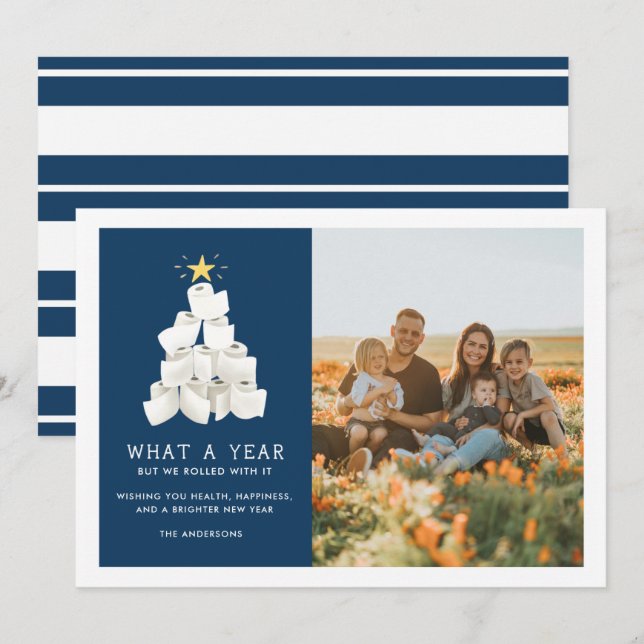 Cartão De Festividades Nós Lançamos Com Ela Foto Engraçada 2020 (Frente/Verso)