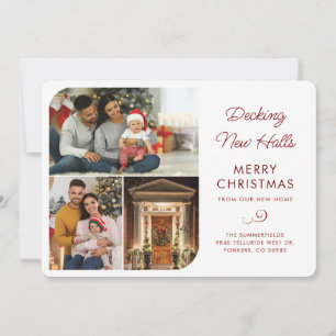 Cartão De Festividades Nós Mudamos Fotos da Família Natal Mudança de Casa