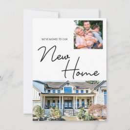 Cartão De Festividades Nos mudamos para nossa nova família, foto e casa