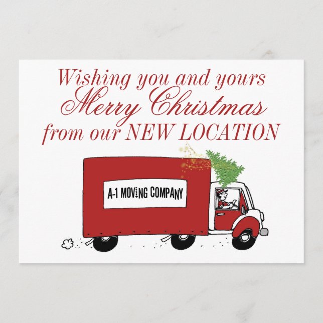 Cartão De Festividades Nós nos mudamos Natal Empresarial Novo Endereço (Frente)