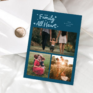 Cartão De Festividades Nossa Família é Tudo Coração Foto de Valentim Azul