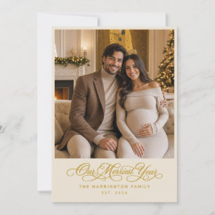 Cartão De Festividades Nossa Foto de Família de Natal do Ano Mais Alegre