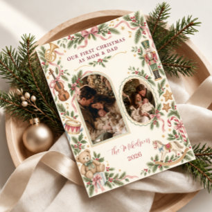 Cartão De Festividades Nossa primeira Natal como Mamãe e Papai Foto