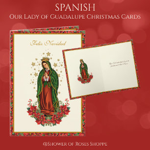Cartão De Festividades Nossa Senhora de Guadalupe no Natal Pointsettia