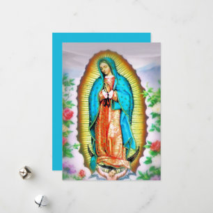 Cartão De Festividades Nossa Senhora de Guadalupe Oração Floral da Manhã