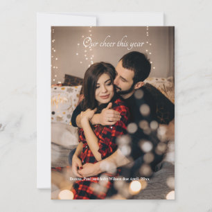 Cartão De Festividades Nosso Cheque de Natal de Gravidez de Foto este Ano