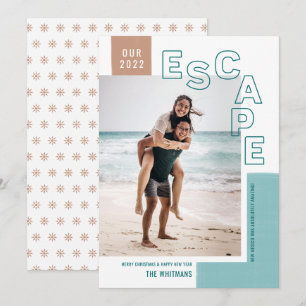 Cartão De Festividades Nosso Escape de Viagem   Natal com Foto Moderna de
