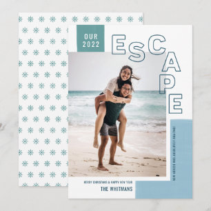 Cartão De Festividades Nosso Escape de Viagem   Natal com Foto Moderna de