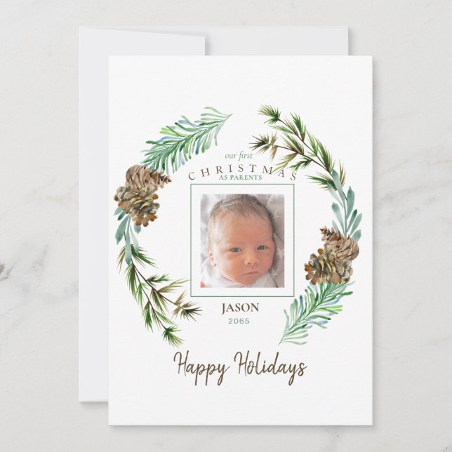 Cartão De Festividades Nosso Natal De 1rua Como Pai Foto (Frente)