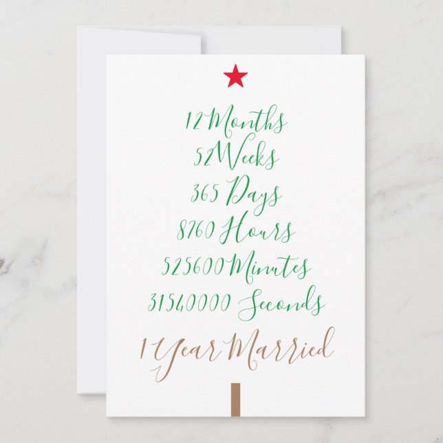 Cartão De Festividades Nosso Primeiro Natal Casou No Período De Um Ano (Frente)