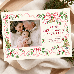Cartão De Festividades Nosso Primeiro Natal como Avós Foto