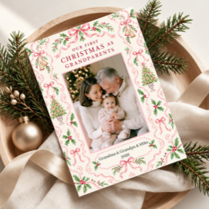 Cartão De Festividades Nosso Primeiro Natal como Avós Foto