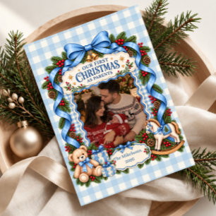 Cartão De Festividades Nosso Primeiro Natal como Pais Foto