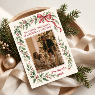 Cartão De Festividades Nosso Primeiro Natal como Vovó & Vovô Foto