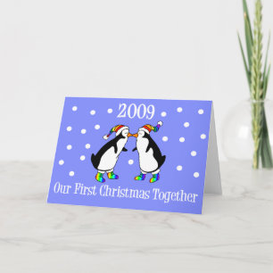 Cartão De Festividades Nosso Primeiro Natal Juntos 2009 (GLBT Penguins)