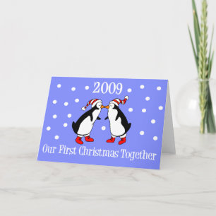 Cartão De Festividades Nosso Primeiro Natal Juntos 2009 (Pinguins)