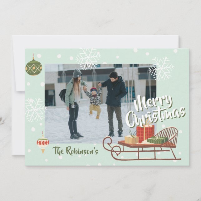 Cartão De Festividades Nostalgia de inverno com Foto (Frente)