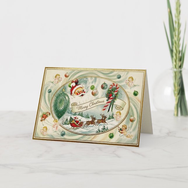 Cartão De Festividades Nostalgic Kitschmas  (Frente)