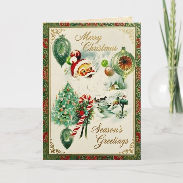 Cartão De Festividades Nostalgic Kitschmas  (Frente)