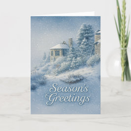 Cartão De Festividades Nostalgic North Rim Lodge Winter Scenery
