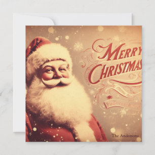 Cartão De Festividades Nostalgic Retro Papai Noel Feliz Natal