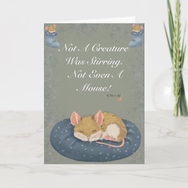 Cartão De Festividades Not A Creature Was Stirring-Hand drawn Holiday  (Frente)