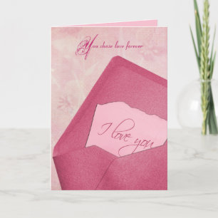 Cartão De Festividades nota de amor do aniversário de casamento no envel