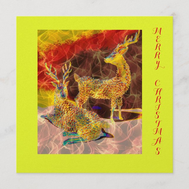 Cartão De Festividades Nota de Natal de Reindeer (Frente)