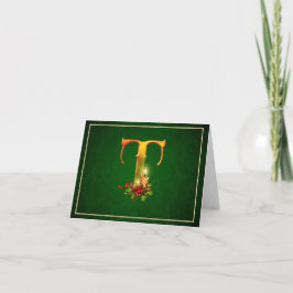 Cartão De Festividades Notecard Natal brilhando velas luminosas iniciais