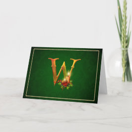 Cartão De Festividades Notecard Natal brilhando velas luminosas iniciais