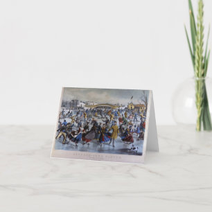 Cartão De Festividades Notecards Ives Skating Pond