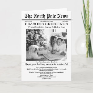 Cartão De Festividades Notícias do Polo Norte Jornal de Natal Personaliza