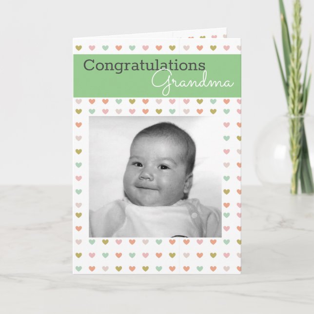 Cartão De Festividades Nova avó | Bebê (Frente)