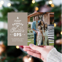 Cartão De Festividades Nova casa quatro foto bege Natal
