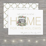 Cartão De Festividades Nova Foto de Natal em Casa Mudança de Endereço<br><div class="desc">Compartilhe as notícias alegres da sua nova casa com um cartão de anúncio elegante e personalizado de fotos em movimento. Imagem e texto são simples de personalizar. Se preferido, uma pessoa solteiro pode mudar "We Have A New Home for the Holidays" para "I Have... " (IMAGE PLACEMENT TIP: Uma maneira...</div>