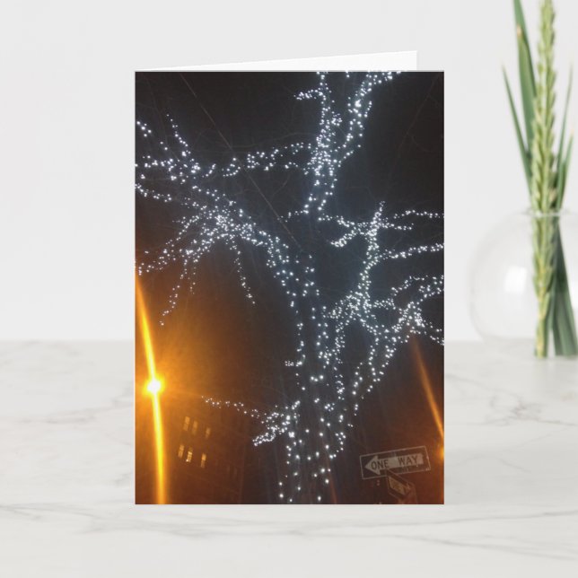 Cartão De Festividades Nova Iorque na Noite de Natal Foto NYC (Frente)