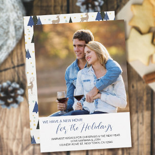 Cartão De Festividades Nova Página Inicial para Holidays Square Fotografi
