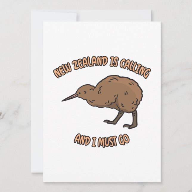 Cartão De Festividades Nova Zelândia Está Ligando (Frente)
