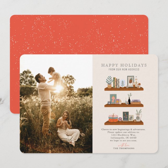 Cartão De Festividades Novas prateleiras para movimentação da foto de lan (Frente/Verso)