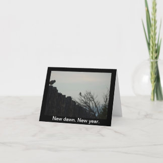 Cartão De Festividades Novo amanhecer. Ano novo.