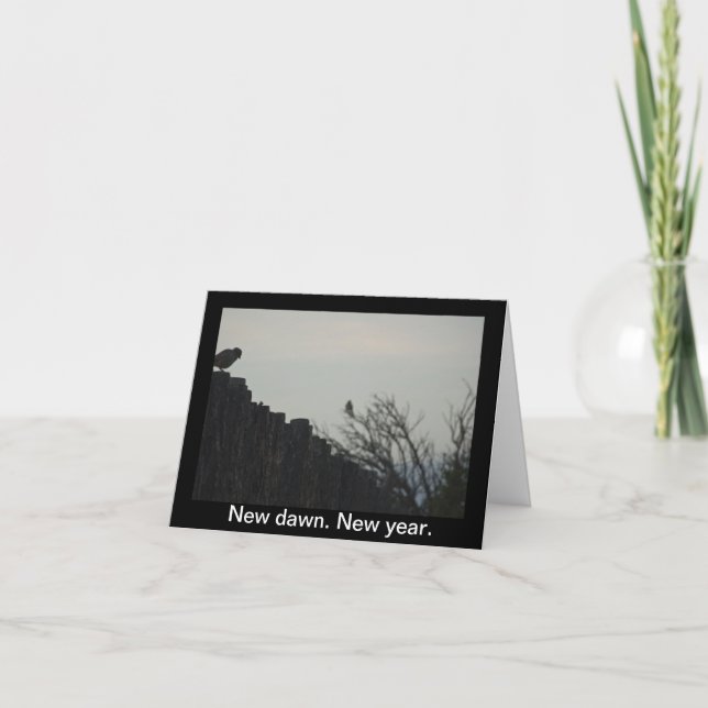 Cartão De Festividades Novo amanhecer. Ano novo. (Frente)