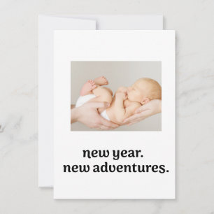 Cartão De Festividades Novo ano Novas Aventuras Novo Nascimento