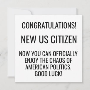 Cartão De Festividades Novo imigrante norte-americano de naturalização ci
