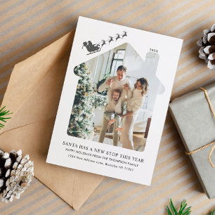 Cartão De Festividades Novos Papais noeis de fotos domésticas minimalista