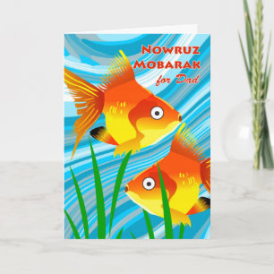 Cartão De Festividades Nowruz Mobarak, Ano Novo Persa para o Papai, Peixi