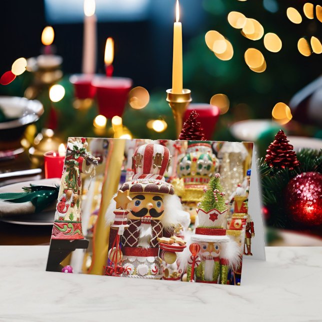 Cartão De Festividades Noz-cracker Natal Personalizar Assinatura de Texto (Criador carregado)