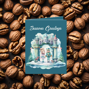 Cartão De Festividades Noz-craqueador de aquarela de Natal esfestivo adic
