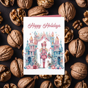 Cartão De Festividades Noz-craqueador de aquarela de Natal esfestivo adic