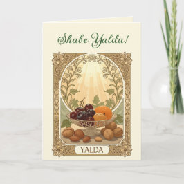 Cartão De Festividades Nozes e Frutas de Yalda Noite de Chelle Solstício