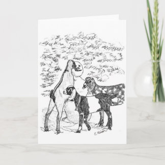 Cartão De Festividades Nubians & boneco de neve